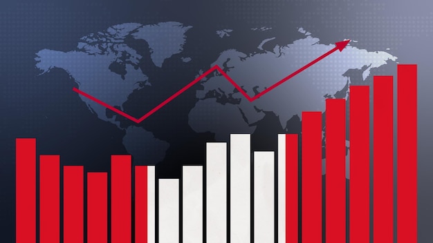 Peru bar chart graph with ups and downs increasing values