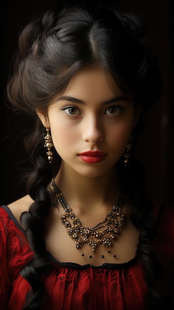 페루의 아름다운 소녀 20 세 전화 벽지 전문 사진 생성 Ai