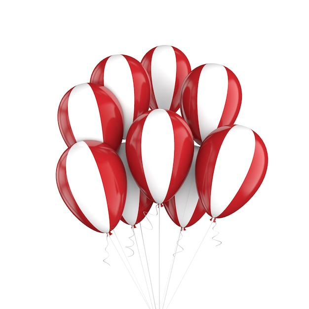 Premium Photo  Peru flag bunch of balloons on string 3d rendering