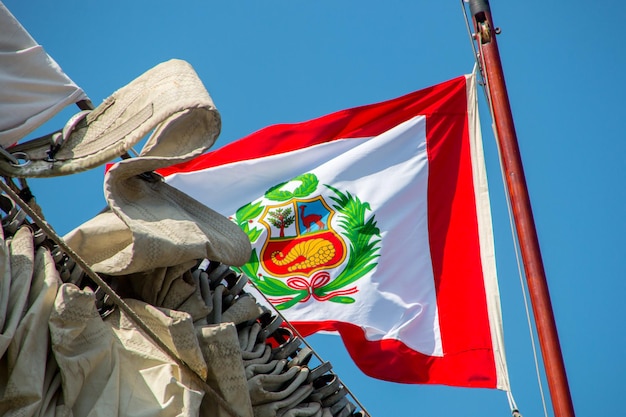 Peru flag outdoors in Rio de Janeiro Brazil