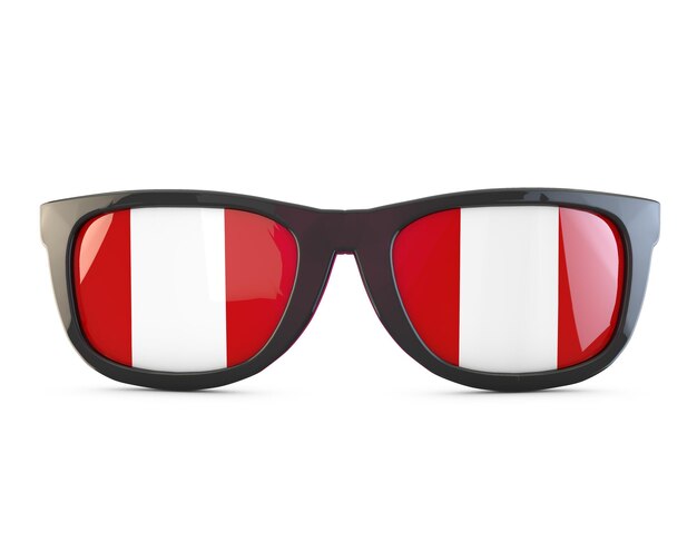 Peru flag sunglasses 3D Rendering