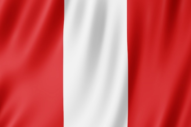 Photo peru flag waving in the wind.