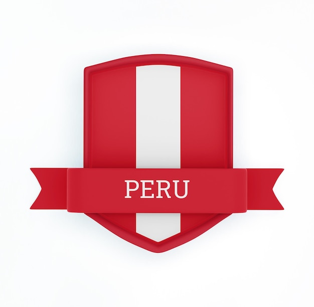 Photo peru flag with banner