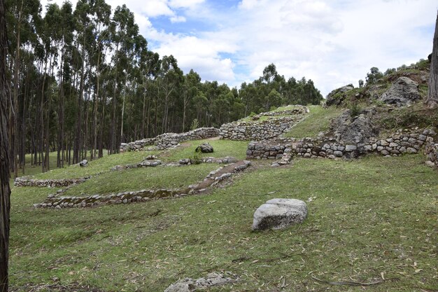 Peru Qenko located at Archaeological Park of Saqsaywaman This archeological site Inca ruins is made up of limestone