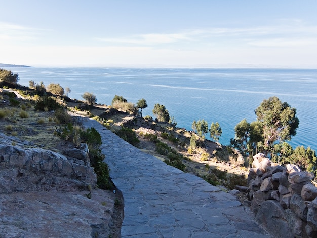 Peru Titicaca meer taquile eiland