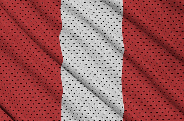 Peruaanse vlag gedrukt op een polyester nylon sportkledingweefsel