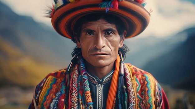 A Peruvian in Andean attire