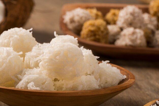 Peruvian cocadas. traditional coconut dessert sold usually on the streets