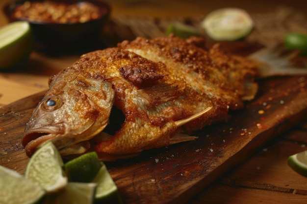 PERUVIAN FOOD fried FISH MEAL CHICHARRON