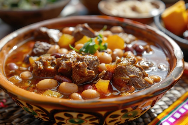 Peruvian goat stew with beans