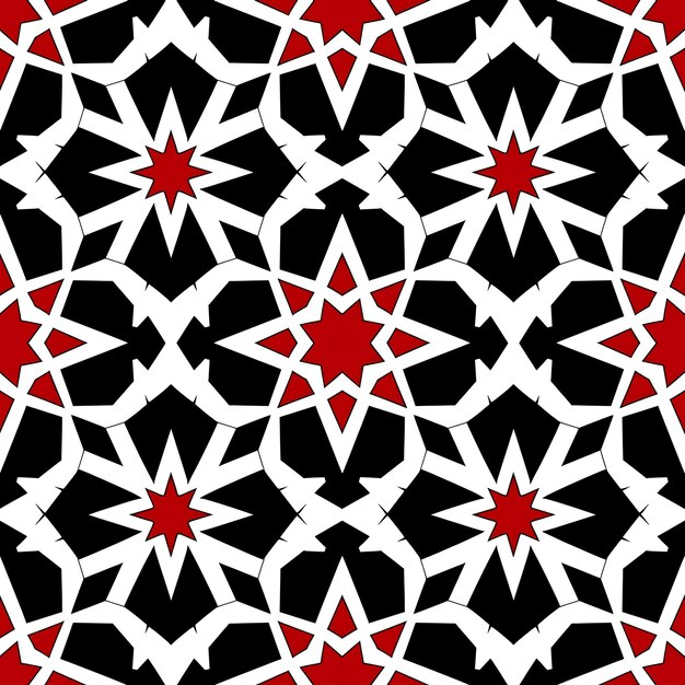 Perzische Girih tegelpatronen met veelhoekige vormen en gemonteerd naadloos tegelpatroon Art Collage Ink