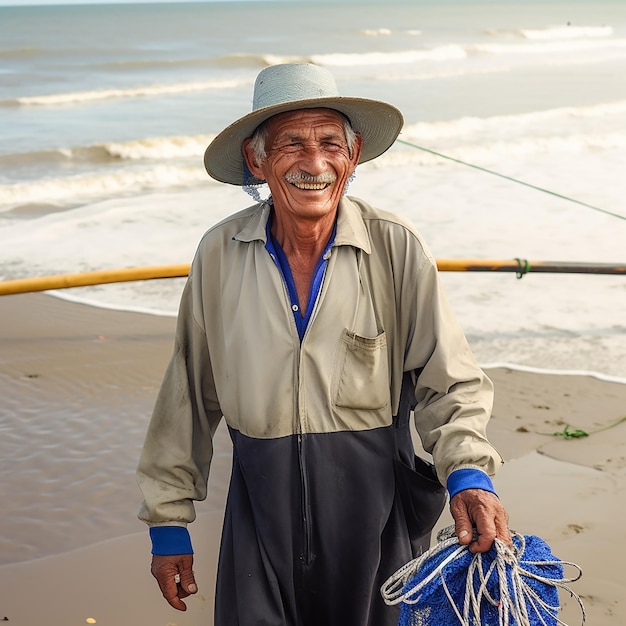 pescador en el rio