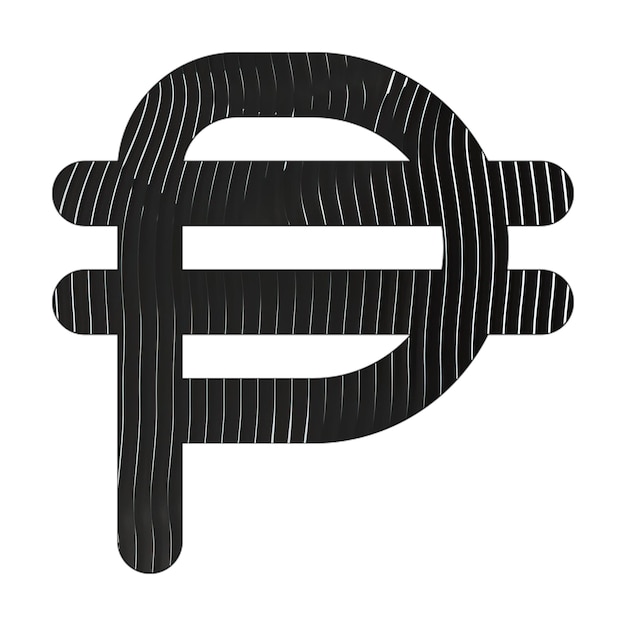 Photo peso sign icon black white lines texture