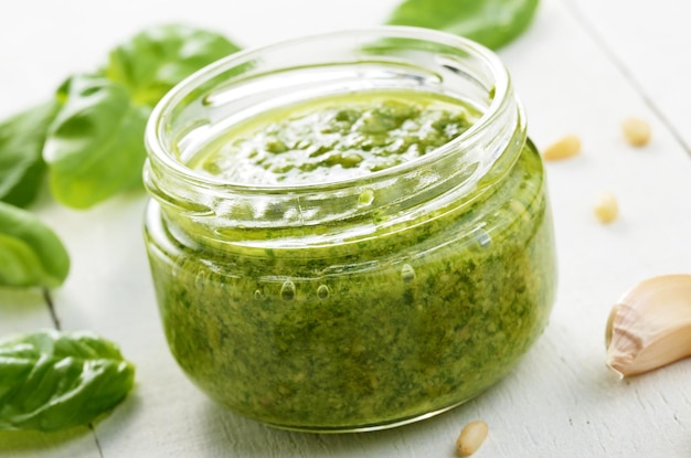 Pesto sauce jar