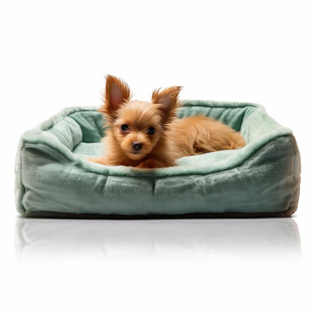 Photo pet bed isolated on white background generative ai