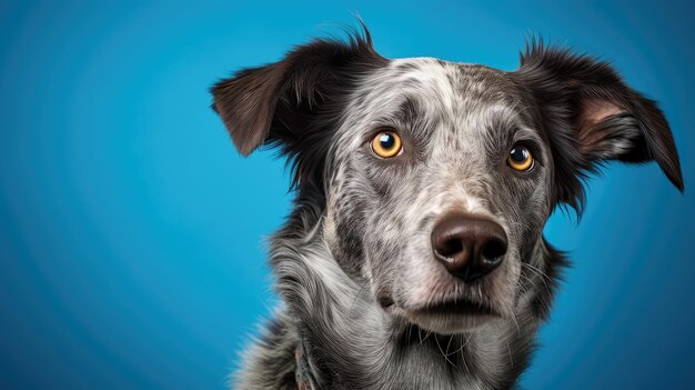 Pet dog blue background