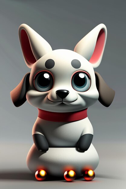 Pet dog cartoon anime style 3d character model rendering design wallpaper background element