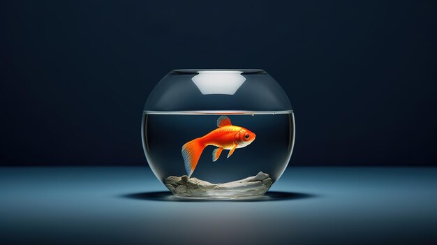 Photo pet fish in an aquarium bowl generated ai