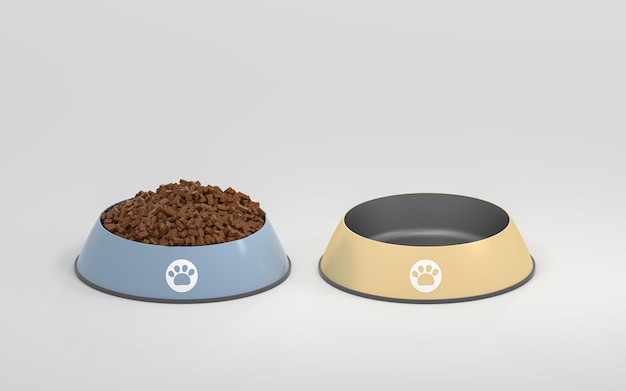 Photo pet food and bone pet nutrition diet 3d rendering