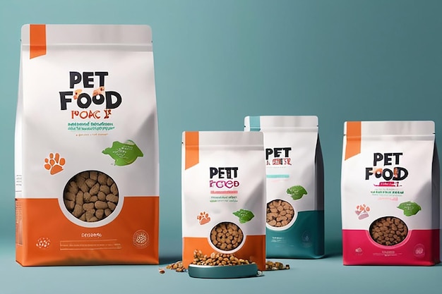 Photo pet food packaging mockup bundle