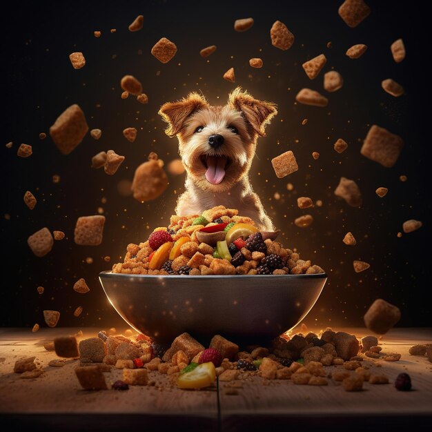 Premium AI Image pet food product photography