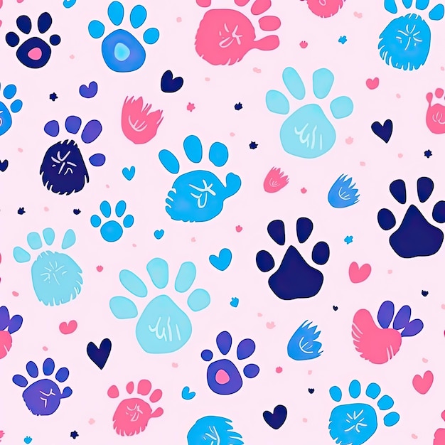 Pet footprint Pet animal dog or cat footprint