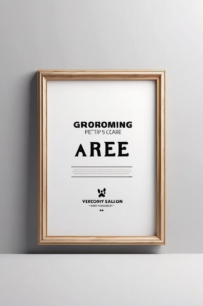 Foto pet grooming salon pet care tips signage mockup met lege witte lege ruimte voor het plaatsen van uw ontwerp