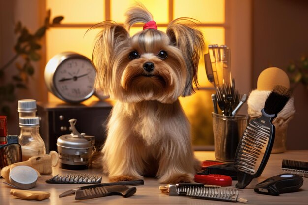 Photo pet grooming tools service generate ai