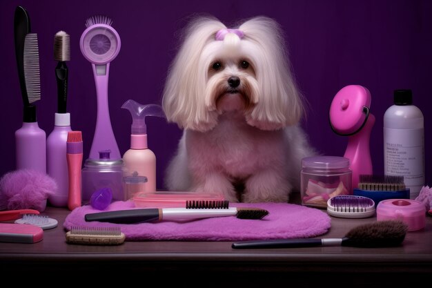 Photo pet grooming tools service generate ai