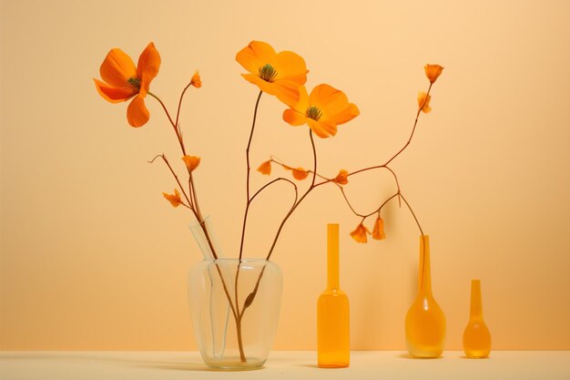 Foto sfondo petalo vaso giallo arancio fiori natura bellezza pianta decorazione verticale floreale luce primaverile