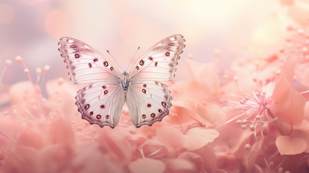 Petal light pink butterfly