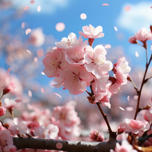 Petals in de Breeze Spring achtergrondfoto.