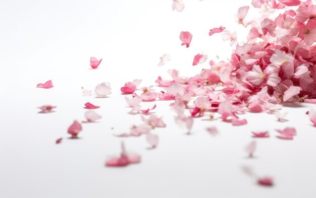 Photo petals on a white background with a white background