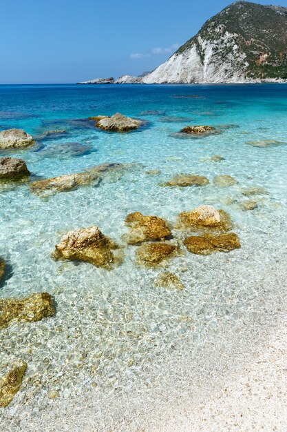 Foto petani beach zomer uitzicht kefalonia, griekenland