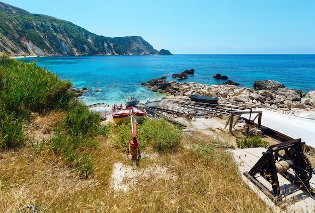 Petani Beach zomer uitzicht (Kefalonia, Griekenland)