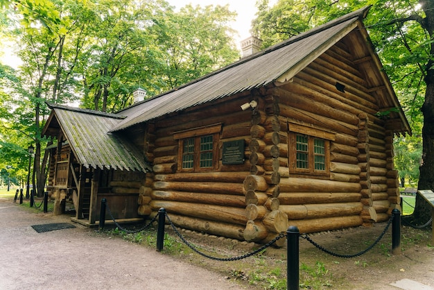 Peter the Greats House was built in 1702 year in Kolomenskoye park Moscow Russia nov 2021