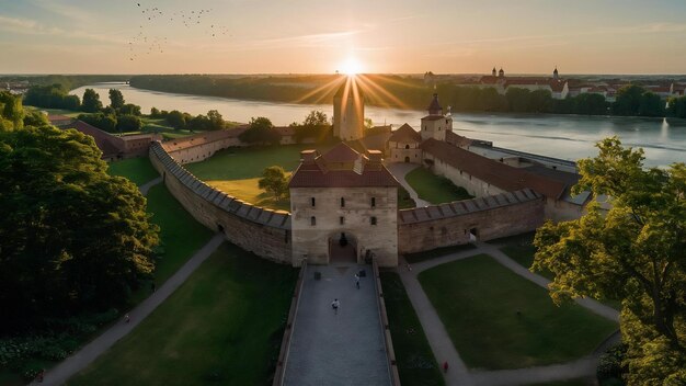 Peter and paul fortress in summer dawn