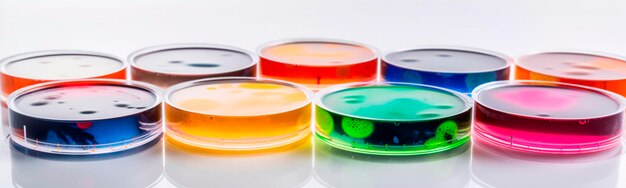 Petri dishes with bacteria in the laboratory Generative AI