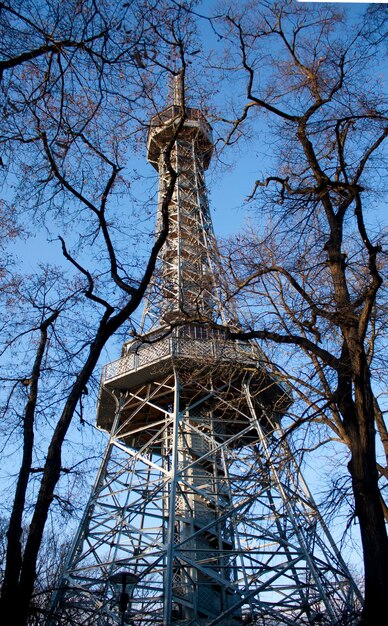 Petrin Lookout Tower in Prague Czech Republic