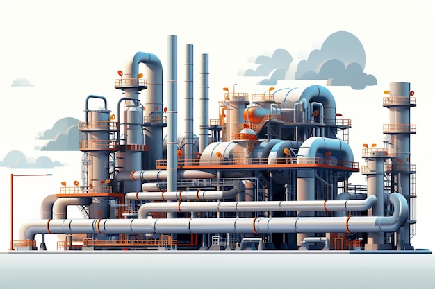 Petrochemisch gastransport in de industrie Pipeline AI