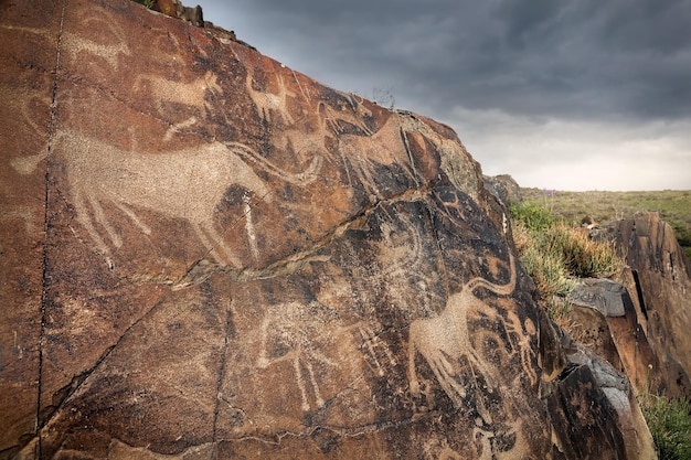 Petroglyph with animals