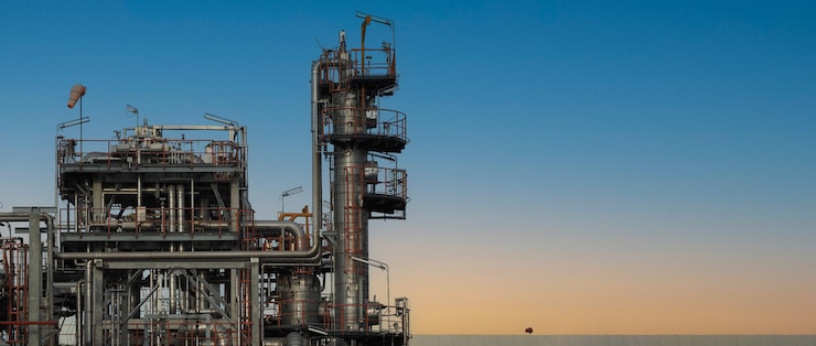 Фотография нефтяной бочонок нефтеперерабатывающего завода. нефтехимический завод. завод химической промышленности. нефтегазовая нефтехимическая промышленность. многие резервуары для хранения нефти и стальные трубопроводы. экосистема pm2.5 здоровье окружающей среды.