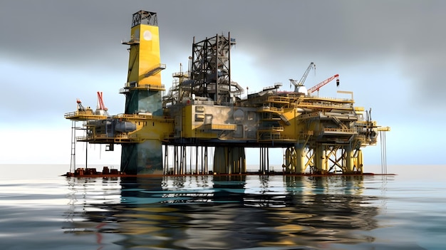 Petroleum platform oil and gas at sea Generative AI
