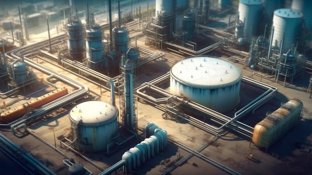 Petroleum Production and Refining Illustration Ideal for Business and Financethemed Designs Generative AI