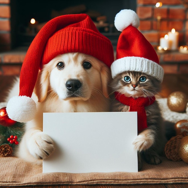 Foto animali domestici preparati per natale