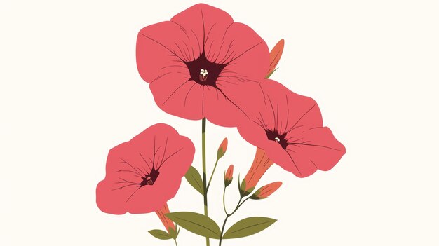 Petunia Flower Affirmation Card Illustration Generative AI