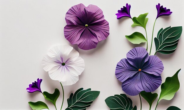 Petunia flower made of paper craft Generative AI