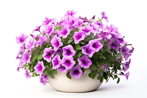 petunia flower in the pot realistic photo