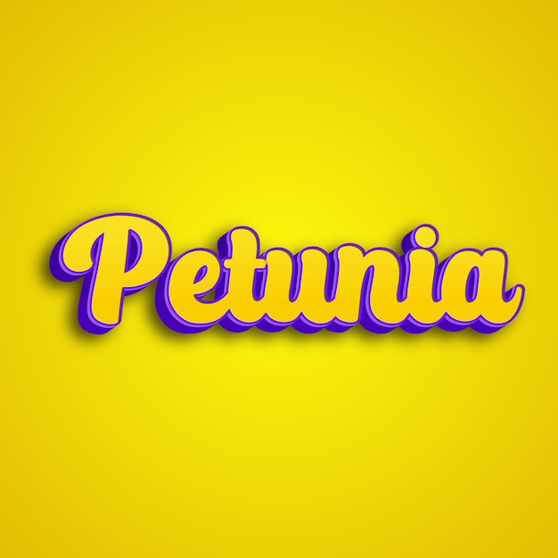 Petunia typografie 3d ontwerp geel roze witte achtergrond foto jpg.