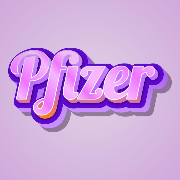 Photo pfizer typography 3d design cute text word cool background photo jpg